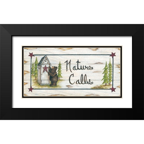 Nature Calls Black Modern Wood Framed Art Print with Double Matting by June, Mary Ann
