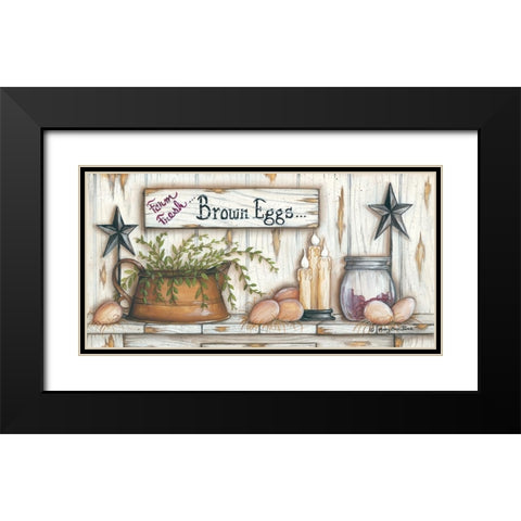 Brown Eggs Black Modern Wood Framed Art Print with Double Matting by June, Mary Ann