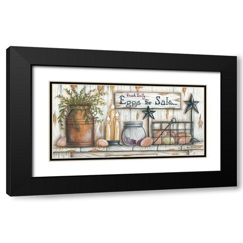 Eggs for Sale Black Modern Wood Framed Art Print with Double Matting by June, Mary Ann