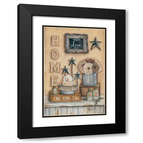 Home Black Modern Wood Framed Art Print with Double Matting by June, Mary Ann
