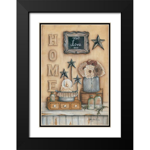 Home Black Modern Wood Framed Art Print with Double Matting by June, Mary Ann
