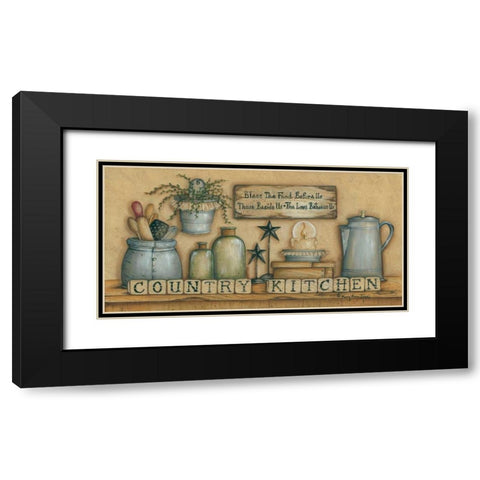 County Kitchen Black Modern Wood Framed Art Print with Double Matting by June, Mary Ann
