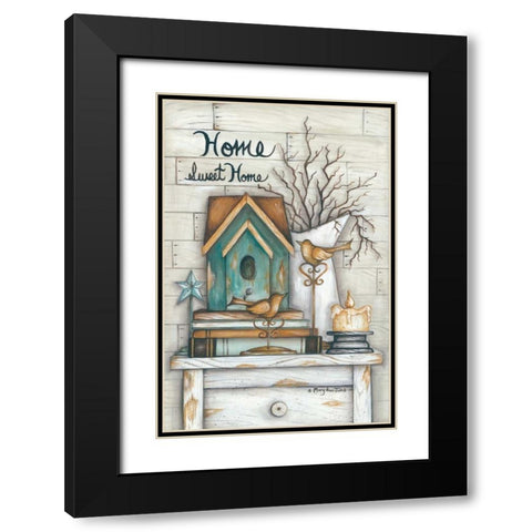 Home Sweet Home Black Modern Wood Framed Art Print with Double Matting by June, Mary Ann