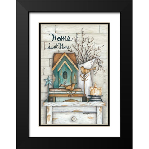 Home Sweet Home Black Modern Wood Framed Art Print with Double Matting by June, Mary Ann