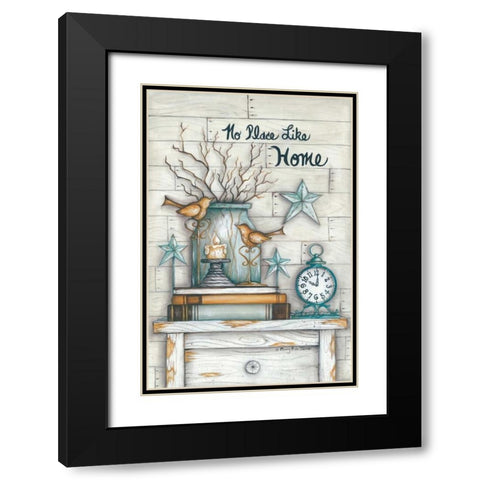 No Place Like Home Black Modern Wood Framed Art Print with Double Matting by June, Mary Ann