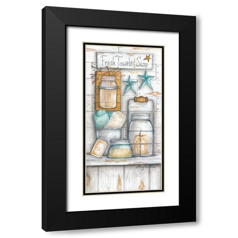 Fresh Towels and Soap Black Modern Wood Framed Art Print with Double Matting by June, Mary Ann