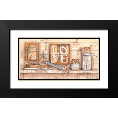 Love Black Modern Wood Framed Art Print with Double Matting by June, Mary Ann