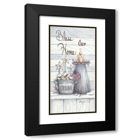 Bless Our Home Black Modern Wood Framed Art Print with Double Matting by June, Mary Ann