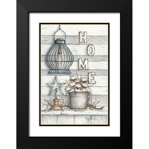 Home Black Modern Wood Framed Art Print with Double Matting by June, Mary Ann