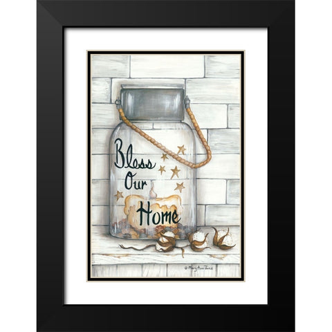 Glass Luminary Bless Our Home Black Modern Wood Framed Art Print with Double Matting by June, Mary Ann