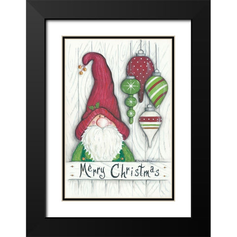 Christmas Gnome Black Modern Wood Framed Art Print with Double Matting by June, Mary Ann
