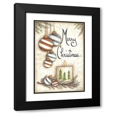 Merry Christmas to You Black Modern Wood Framed Art Print with Double Matting by June, Mary Ann