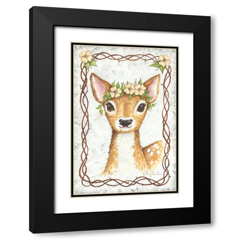 Deer Black Modern Wood Framed Art Print with Double Matting by June, Mary Ann