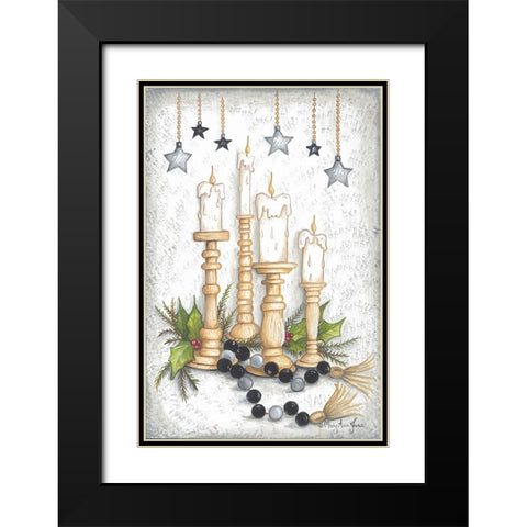 Candlelit Christmas Black Modern Wood Framed Art Print with Double Matting by June, Mary Ann