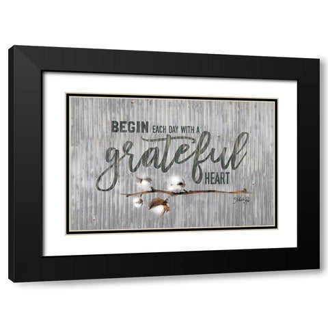 Grateful Heart Black Modern Wood Framed Art Print with Double Matting by Rae, Marla