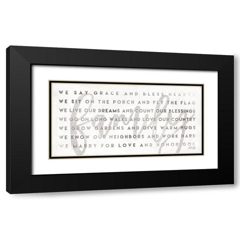 Simple We are Family Black Modern Wood Framed Art Print with Double Matting by Rae, Marla