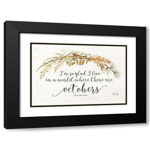 Octobers  Black Modern Wood Framed Art Print with Double Matting by Rae, Marla