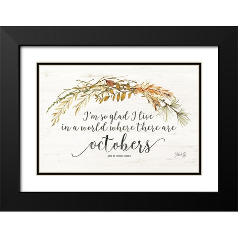 Octobers  Black Modern Wood Framed Art Print with Double Matting by Rae, Marla