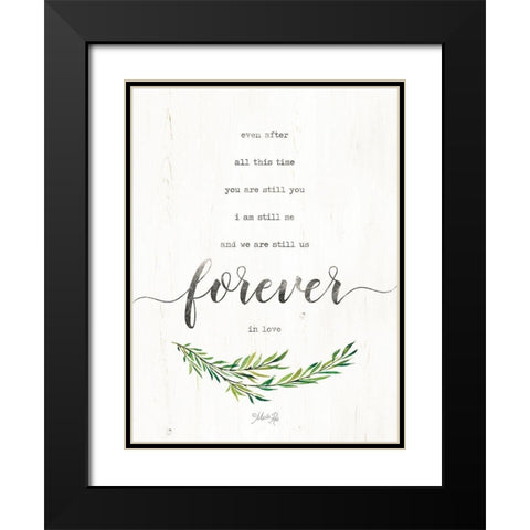 Forever in Love Black Modern Wood Framed Art Print with Double Matting by Rae, Marla
