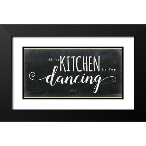 The Kitchen is for Dancing Black Modern Wood Framed Art Print with Double Matting by Rae, Marla