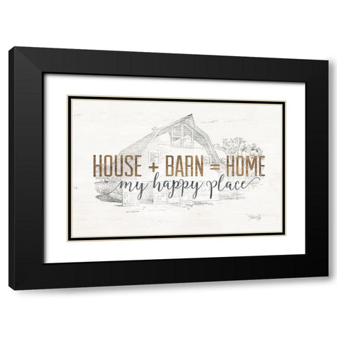 House + Barn = Home Black Modern Wood Framed Art Print with Double Matting by Rae, Marla