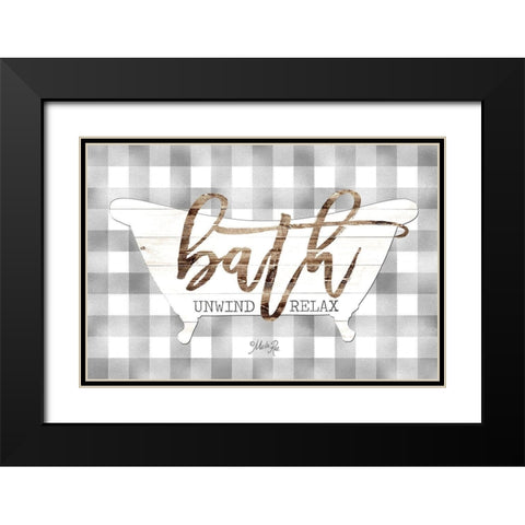 Bath - Unwind and Relax Black Modern Wood Framed Art Print with Double Matting by Rae, Marla