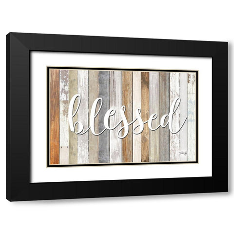 Blessed Black Modern Wood Framed Art Print with Double Matting by Rae, Marla