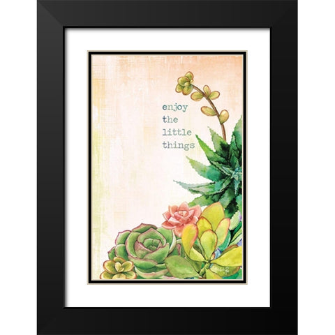 Enjoy the Little Things Black Modern Wood Framed Art Print with Double Matting by Rae, Marla