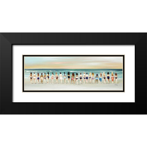 Beach Babes Black Modern Wood Framed Art Print with Double Matting by Rae, Marla