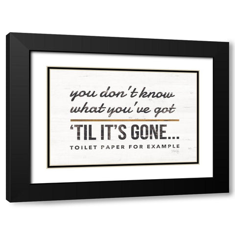Toilet Paper Black Modern Wood Framed Art Print with Double Matting by Rae, Marla