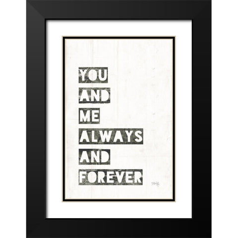 You and Me Black Modern Wood Framed Art Print with Double Matting by Rae, Marla