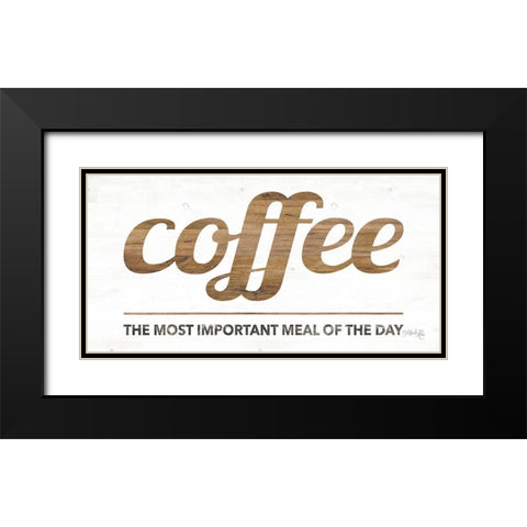 Coffee Black Modern Wood Framed Art Print with Double Matting by Rae, Maria