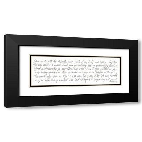 Psalm 139 Black Modern Wood Framed Art Print with Double Matting by Rae, Maria