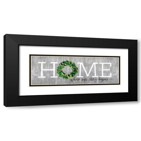 Eucalyptus Home Black Modern Wood Framed Art Print with Double Matting by Rae, Maria