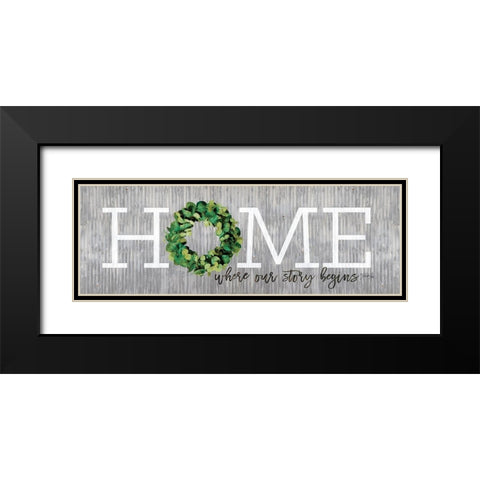 Eucalyptus Home Black Modern Wood Framed Art Print with Double Matting by Rae, Maria