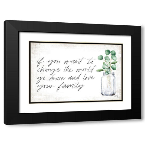Love Your Family Black Modern Wood Framed Art Print with Double Matting by Rae, Marla