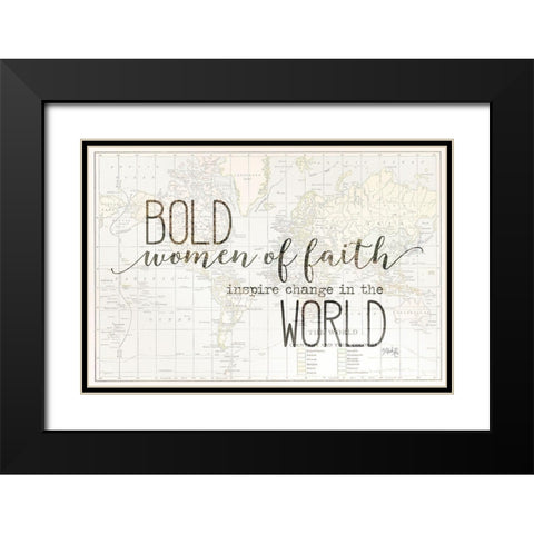 Bold Women of Faith Black Modern Wood Framed Art Print with Double Matting by Rae, Marla