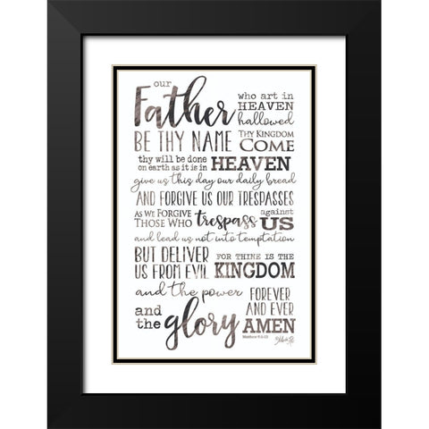 Our Father Black Modern Wood Framed Art Print with Double Matting by Rae, Marla