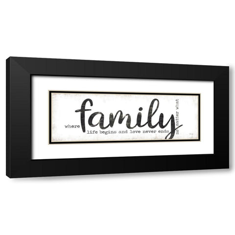Family Where Life Begins Black Modern Wood Framed Art Print with Double Matting by Rae, Marla