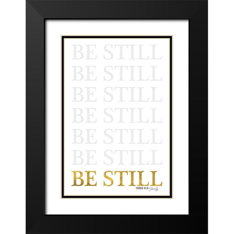 Be Still Black Modern Wood Framed Art Print with Double Matting by Rae, Marla