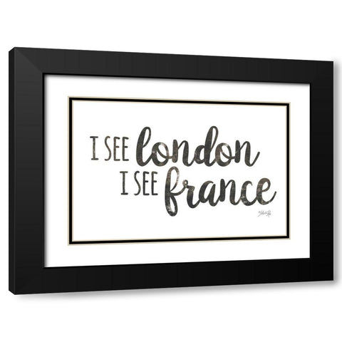 I See London, I See France Black Modern Wood Framed Art Print with Double Matting by Rae, Marla