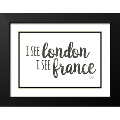 I See London, I See France Black Modern Wood Framed Art Print with Double Matting by Rae, Marla