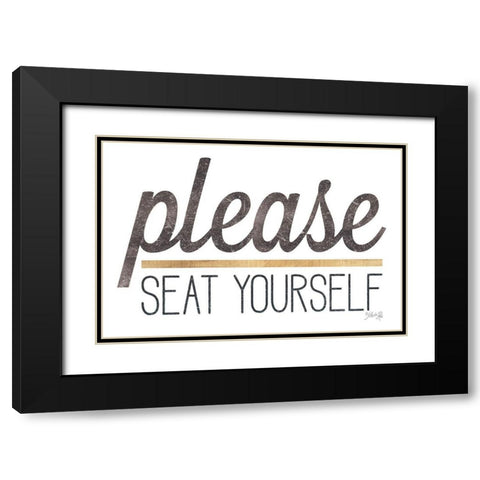 Please Seat Yourself Black Modern Wood Framed Art Print with Double Matting by Rae, Marla