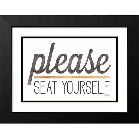 Please Seat Yourself Black Modern Wood Framed Art Print with Double Matting by Rae, Marla