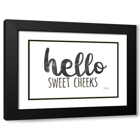 Hello Sweet Cheeks Black Modern Wood Framed Art Print with Double Matting by Rae, Marla