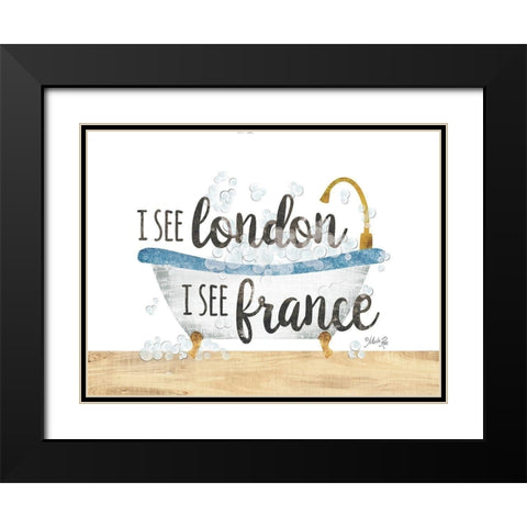 I See London Bathtub Black Modern Wood Framed Art Print with Double Matting by Rae, Marla