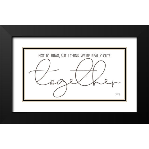 Cute Together Black Modern Wood Framed Art Print with Double Matting by Rae, Marla