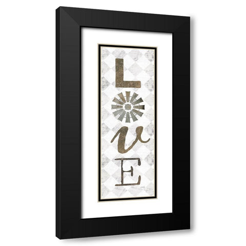 Love with Windmill II Black Modern Wood Framed Art Print with Double Matting by Rae, Marla