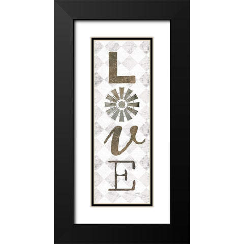 Love with Windmill II Black Modern Wood Framed Art Print with Double Matting by Rae, Marla