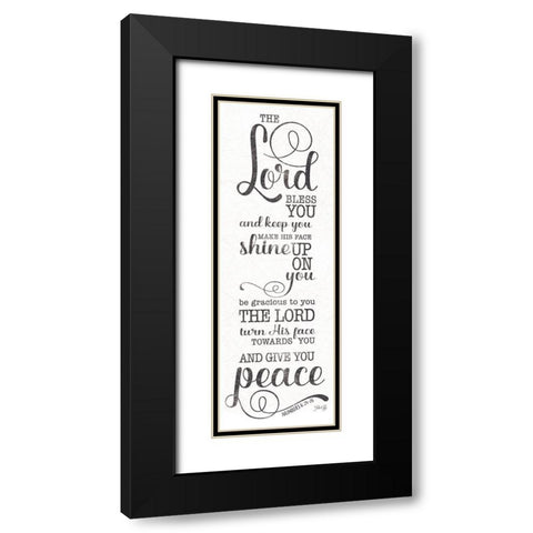 May the Lord Bless You (white) Black Modern Wood Framed Art Print with Double Matting by Rae, Marla